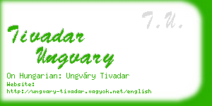 tivadar ungvary business card