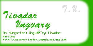 tivadar ungvary business card